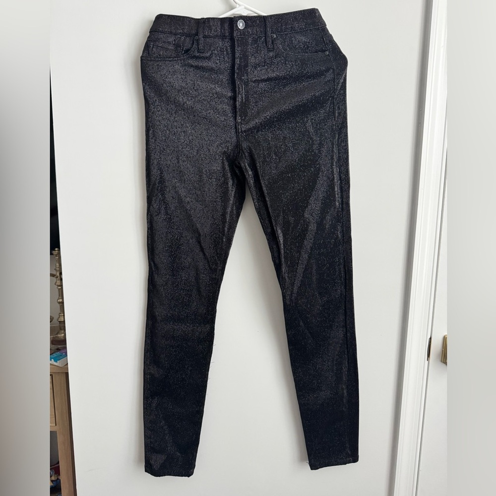 Black Orchid Gisele High Rise Skinny Jeans - Black with Silver Sparkle